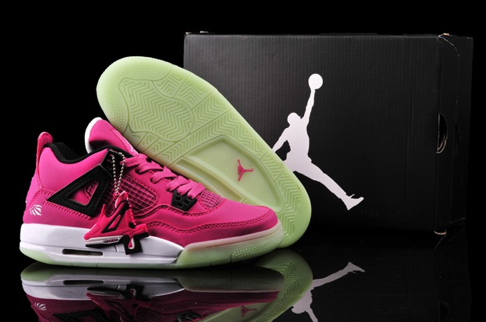 Nike Air Jordan Iv 4 Rougeoyant Retro Femmes Chaussures En Vente Fushia